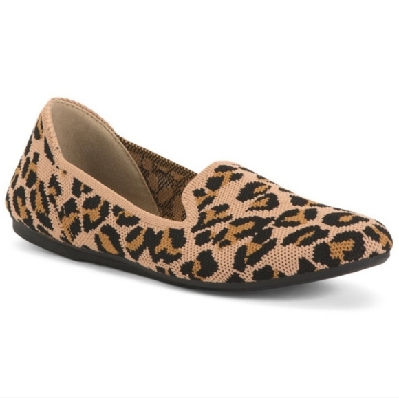 Steve Madden Shoes - Steve Madden "Sabin" Knit Leopard Cheetah Print Fabric Flats | Women's Size 7.5
